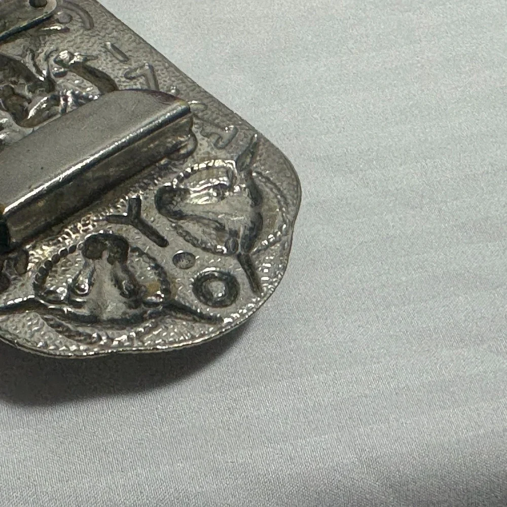 Cowboy Bronco Longhorn Steer Branding Old Style Back Vintage Antique Belt Buckle